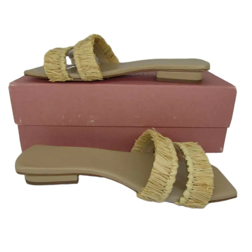Cult Gaia Malfi Straw Trimmed PVC Sandals 9 39 - Picture 6 of 10